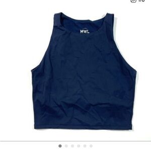 New Madewell MWL Form Racerback Crop Top Small Blue